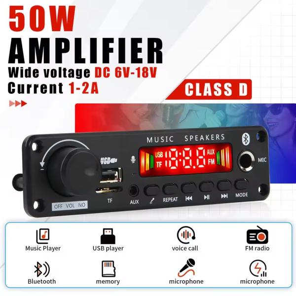 2*25W Microphone Priority Power Amplifier with MP3 Decoding Board and Accompaniment Battery Life 20 Hours Screen Yes