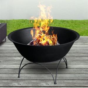 Quality 80cm Black Painted Outdoor Wood Charcoal Burner Round Metal Fire Bowl Pit wholesale