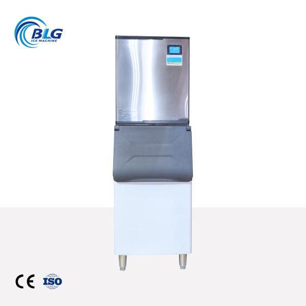 BLG Automatic Stainless Steel 100Kg Commercial Pure Crescent Moon Ice Making Machine with 105kg Storage for Hospitality Industry