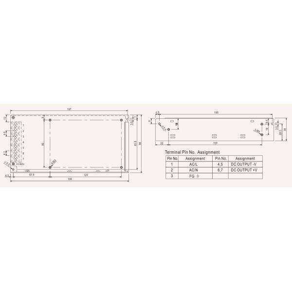150w 199 * 98 * 38mm Switch Mode Power Supply Switcher Power Supply 45A