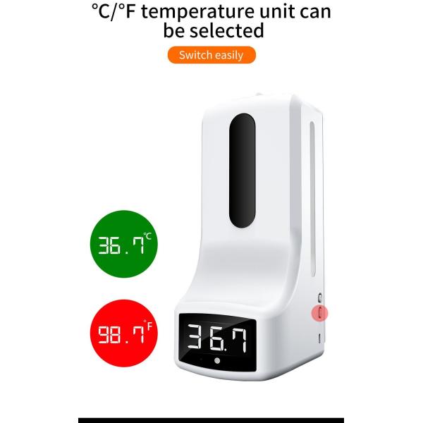 Intelligent Sensor Touchless Sanitizer Soap Dispenser Machine with Temperature Measurement,Wall Mount Soap Dispenser