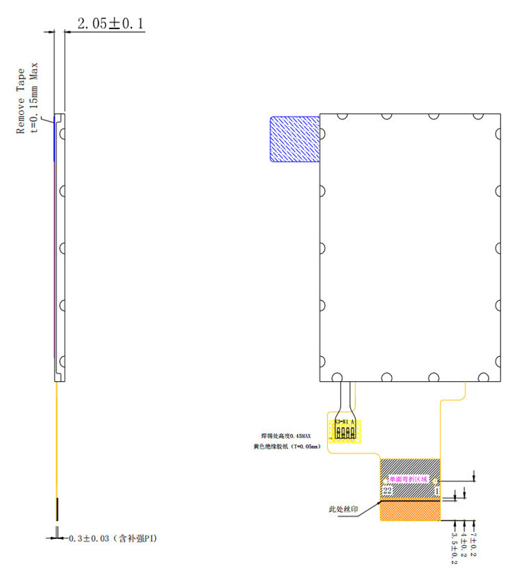 MCU Interface 2.0'' 20Pins Tft Touch Screen Display