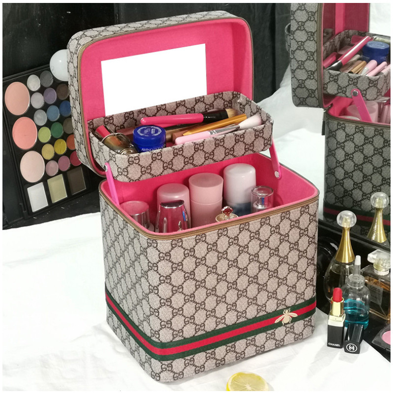 SGS Dustproof Pu Leather L24cm Makeup Storage Case