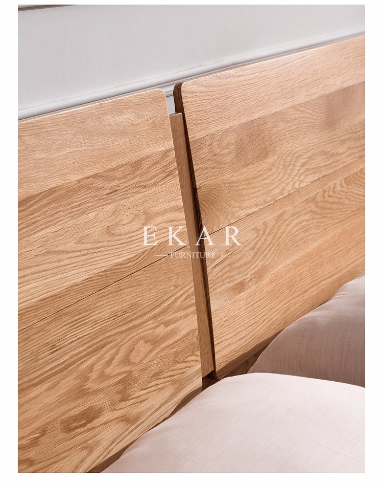Modern Simple Solid Oak Wood Bed Designer Furniture