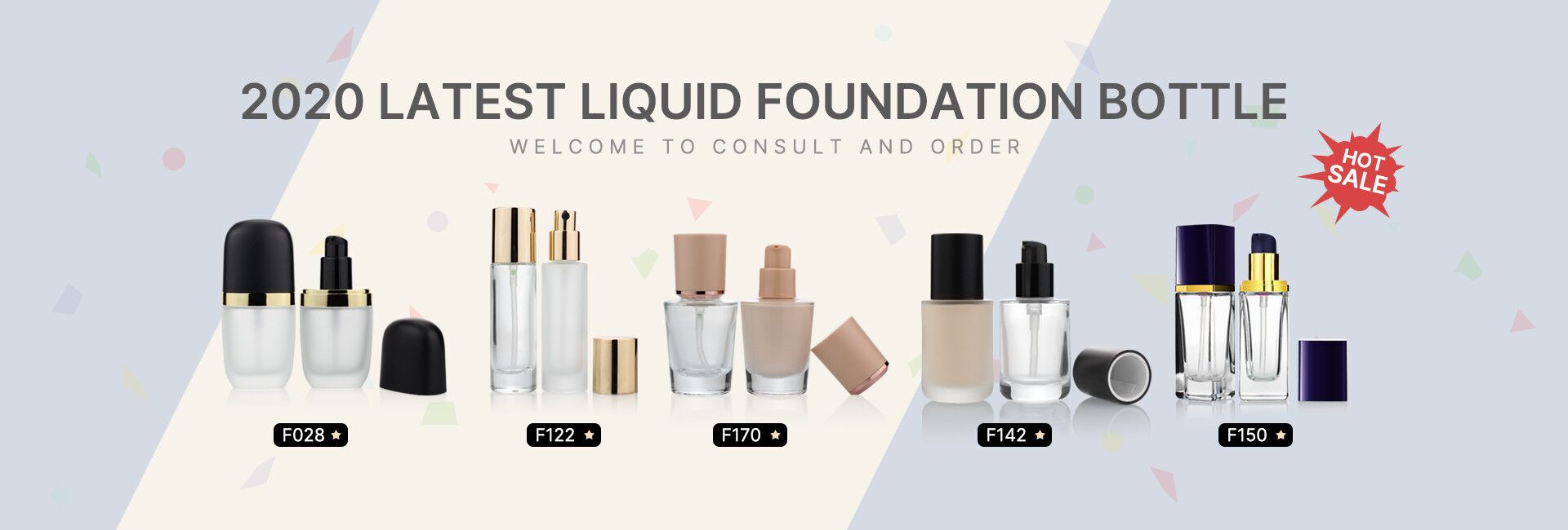 Fashion Oil Cosmetic Glass Bottle 30ml Lotion Pump Liquid Foundation Serum Bottle