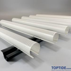 Quality Hanging Acoustical Ceiling Baffles Perforated Sound Absorption Round Tube Ceiling Tiles wholesale