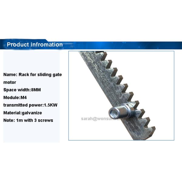 Plastic Nylon Metal 4m Rail Sliding Gate Motor Accessories Metal Rack