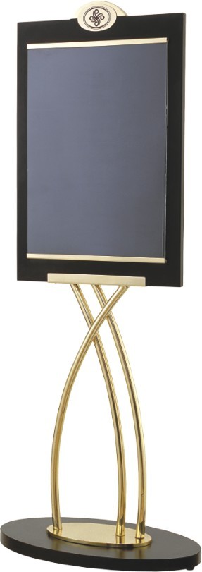 Quality Customized logo Hotel Display Stand MDF Free Standing Notice Board wholesale