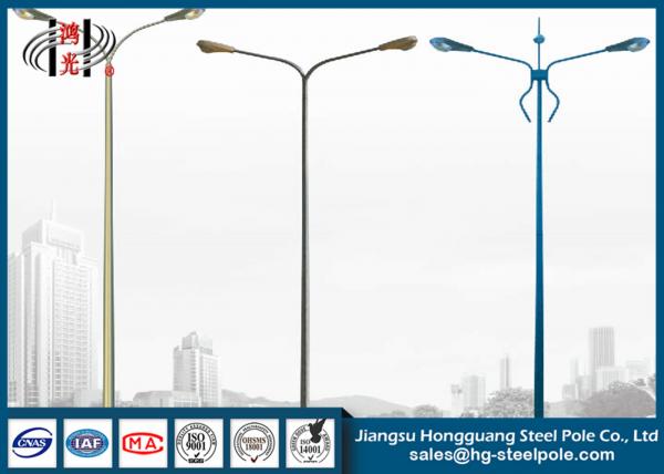 Cheap Double Arms Polygonal Aluminum Street Light Poles For Road Lighting for sale