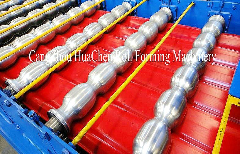 1100mm Russia Type Glazed Step Tile Roofing Panel Roll Forming Equipment ISO