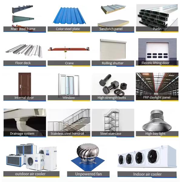 Steel Metal Frame Structure Prefab Chicken House Structure Farm Shed Q235 Q355