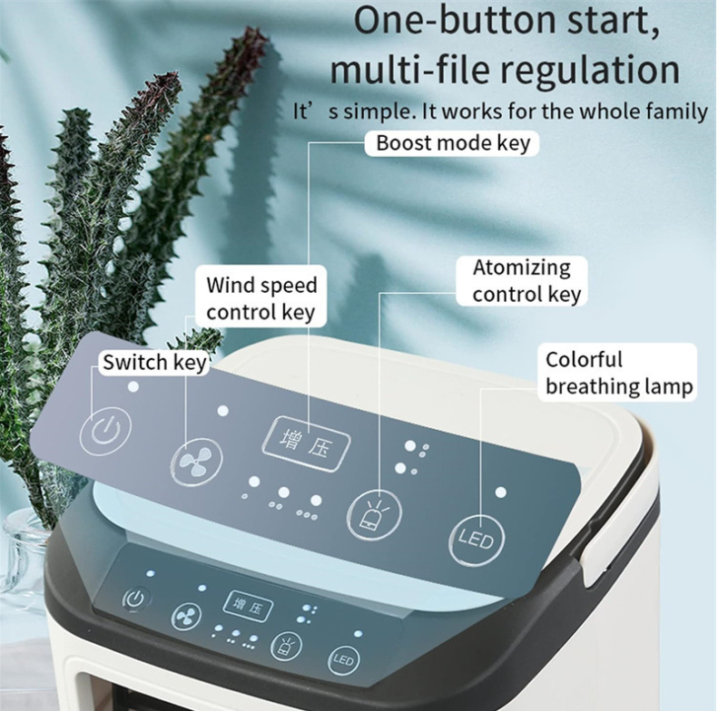 Portable Rechargeable Air Cooler Quiet Desk Cooling Fan for Home Office English Language
