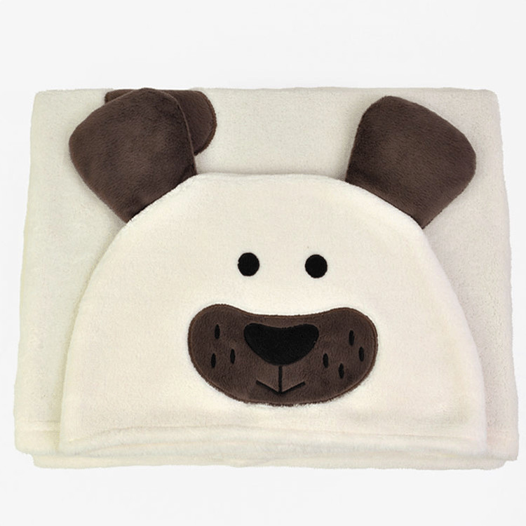 Girls White Bear Cozy Wrap Blanket Hood Cape Cozy Plush Wrap Throw
