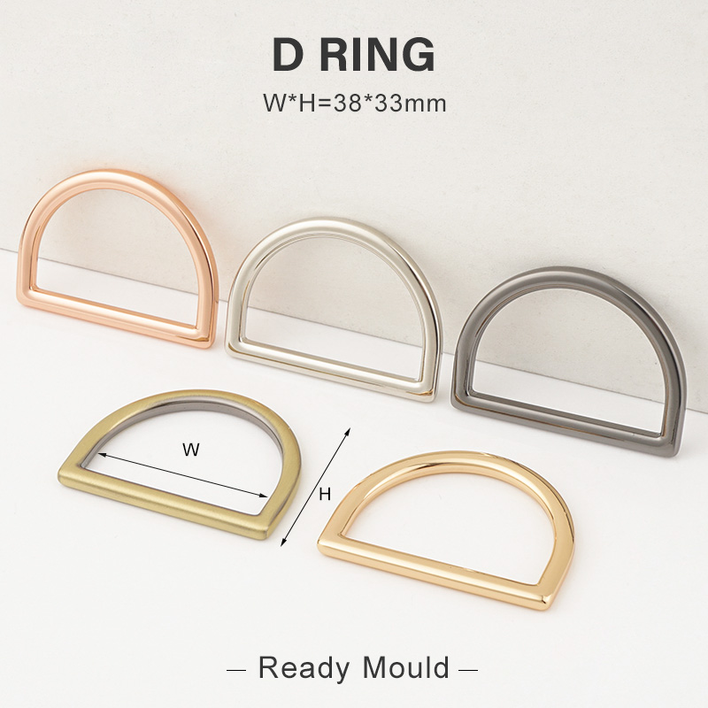 Metal D-Ring for Handbag Bag Accessories 20mm 25mm 38mm Customized Shape Silver Rose Gold