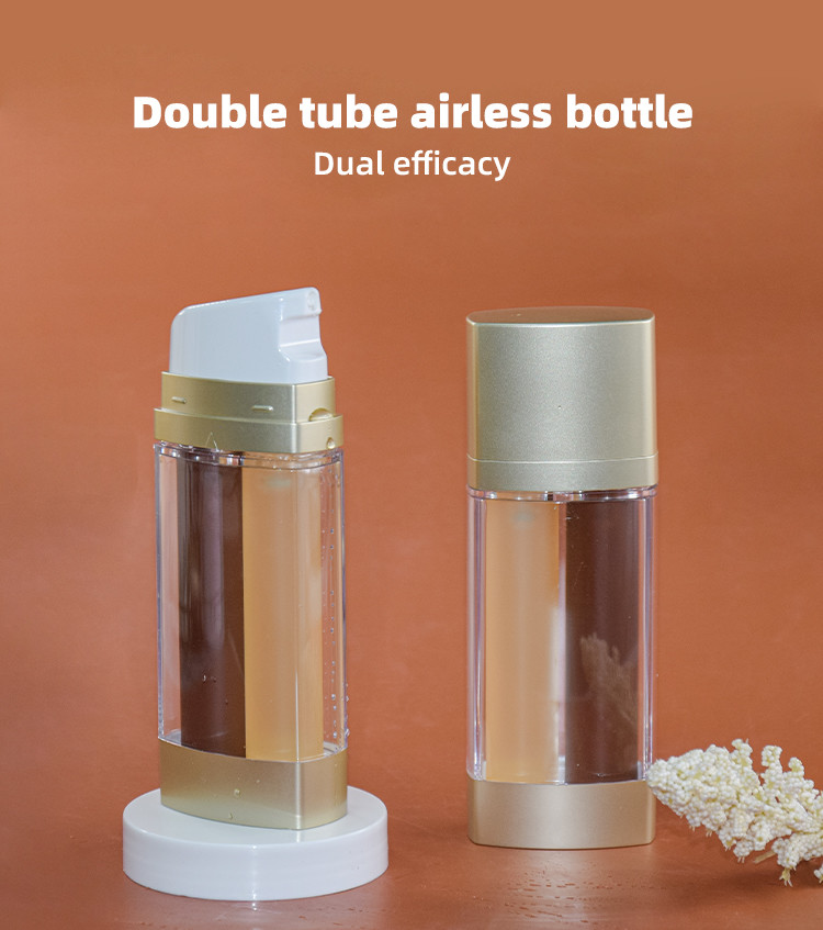 15ml Dual Chamber Airless Bottle Cosmetic Skincare Packaging For 2 Different Formulas