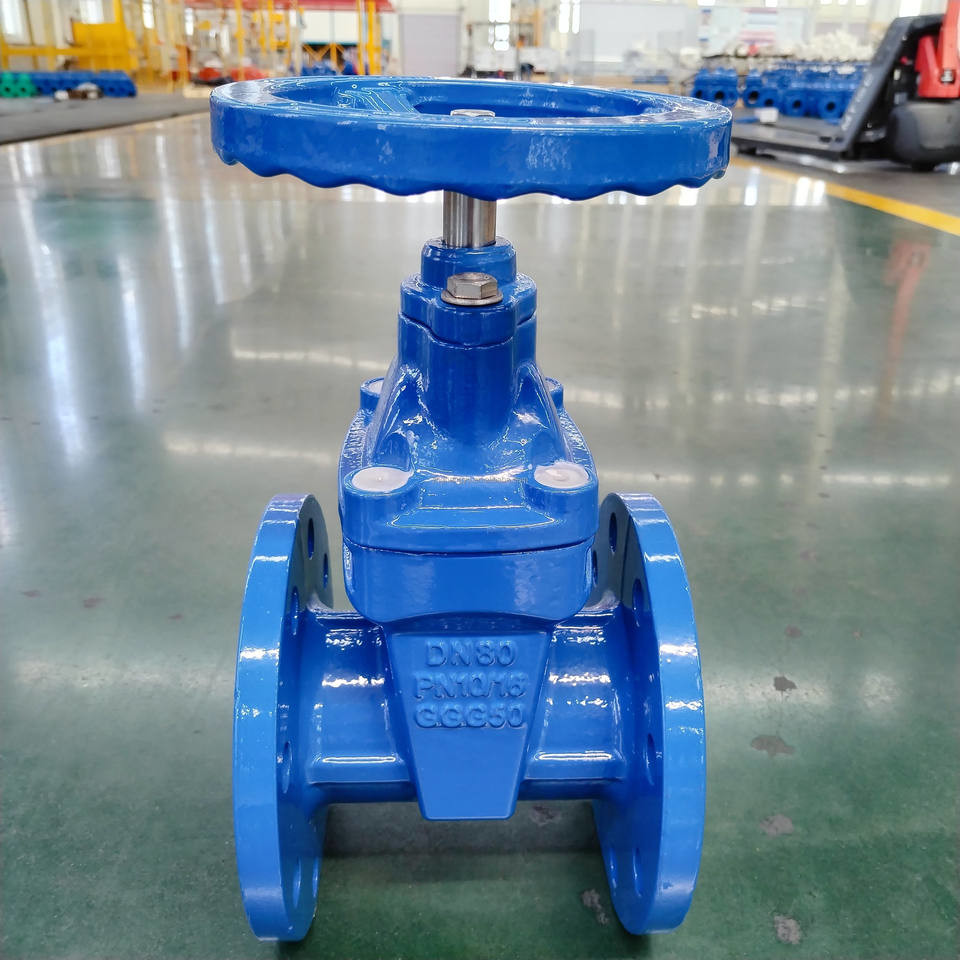 QT450 DN150 PN16 DI Gate Valve Ductile Iron Material Flange Type