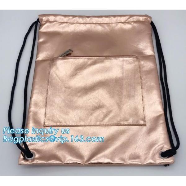 Custom Printed PU Leather Waterproof Drawstring Bag, Cheap Black PU Leather Drawstring Pouch Bag Jewelry Pouch PU drawst