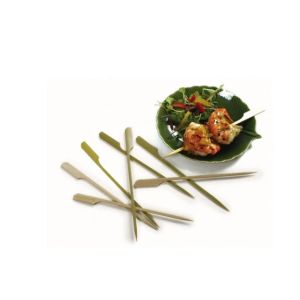 Quality Biodegradable Paddle Bamboo Roasting Sticks Flat Wooden Skewers 4 Inch wholesale