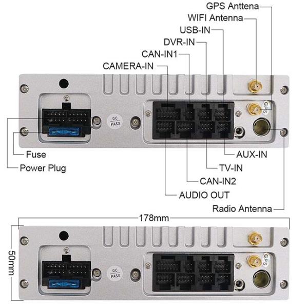 Android 9.0 Reverse Camera Interface TDA 7851 Car Navi Player 12.1 Inch