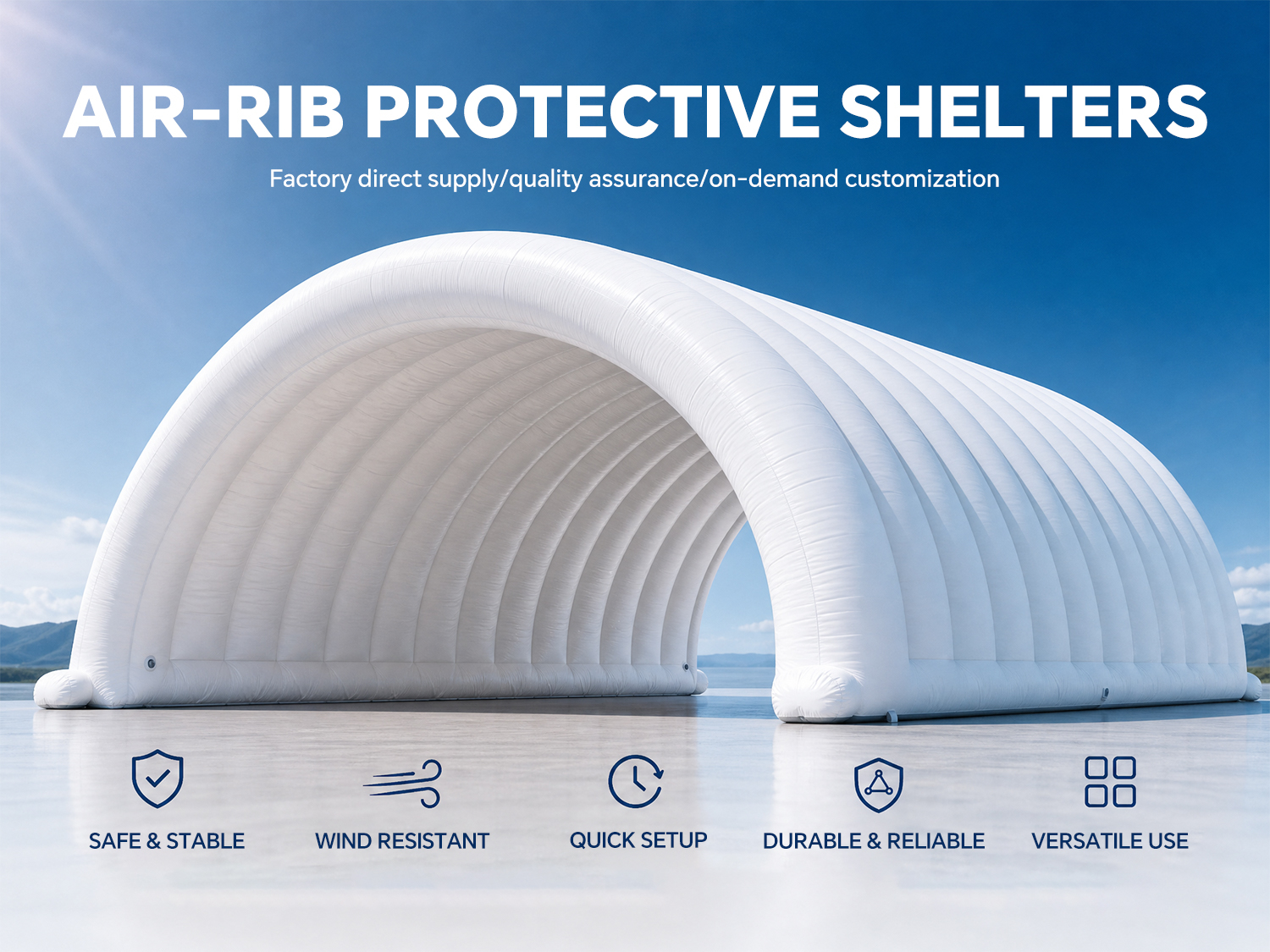 Giant Inflatable Excavation Shelter Sealed Air Rib Construction Tent for Foundation Pits Civil Engineering and Temporary Work Sites