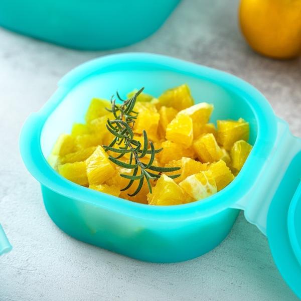 3-Pack Square Silicone Food Storage Containers – Food-Grade, BPA-Free, Microwaveable And Dishwasher Safe, Leakproof Lids, Space-Saving Stackable