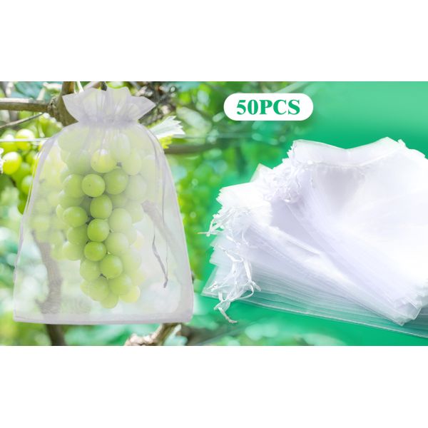 Garden Fruit Protection with Drawstring Reusable Netting Mesh Bags Fruit Netting Bags Fruit Trees Fruit Cover Mesh Bag With Drawstring, Netting