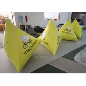 Quality 1.2m Yellow Tarpaulin Inflatable Triangle Buoy With Custom Logo wholesale