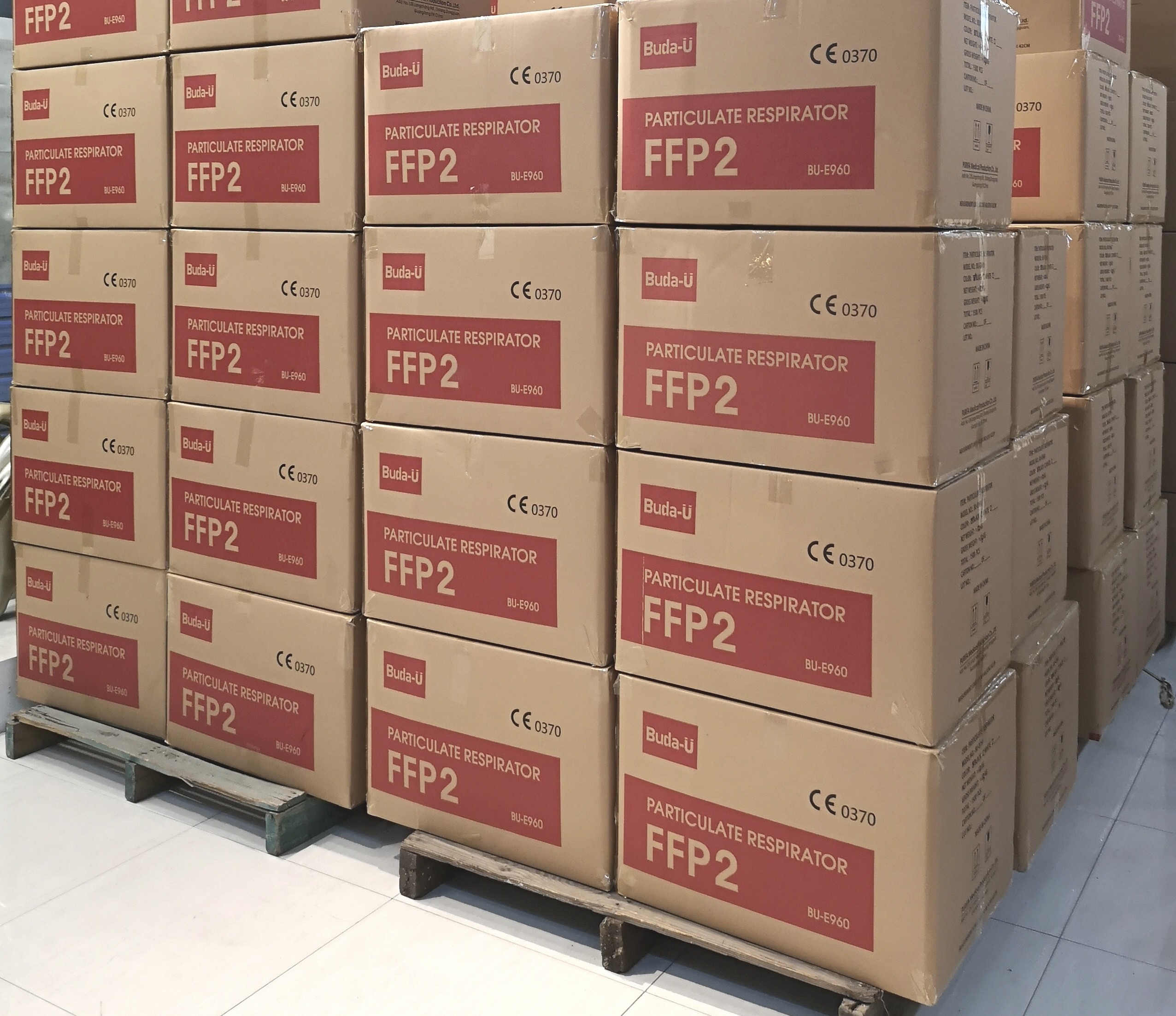 Earloop FFP2 NR Particle Half Mask , FFP2 Mask In French , Spanish , Italian Or German Languages Packing CE 0370