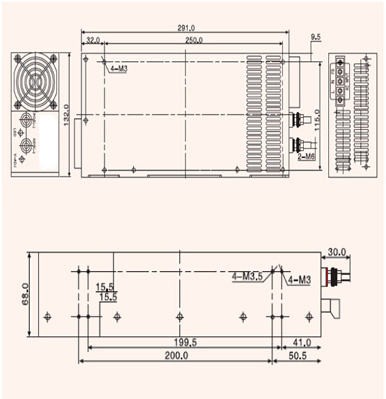 Single Output power supply 1200W 15V 80A S-1200-15