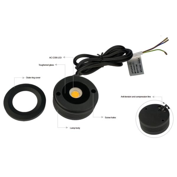 5W Mini dimmable Down Lights with IP65 waterpoof suit for Cabinet lighting, surface mounted