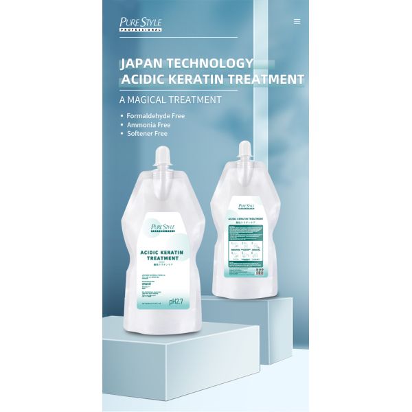Purestyle Professional Acid Hair Treatment Formaldehyde-Free Smoothing Cream for Straightening Damaged Curly Hair Perm Lotion