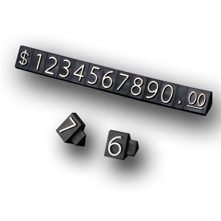 Three-Dimensional Convex Digital Plastic Jewelry Tags Display Stand for Paperboard
