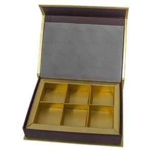 China Gold Metallic Food Gift Box Packaging Flip Top Paper Chocolate Box on sale