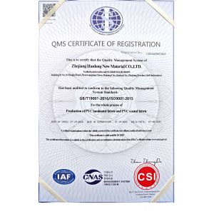 Zhejiang Hanlong New Material Co., Ltd. Certifications