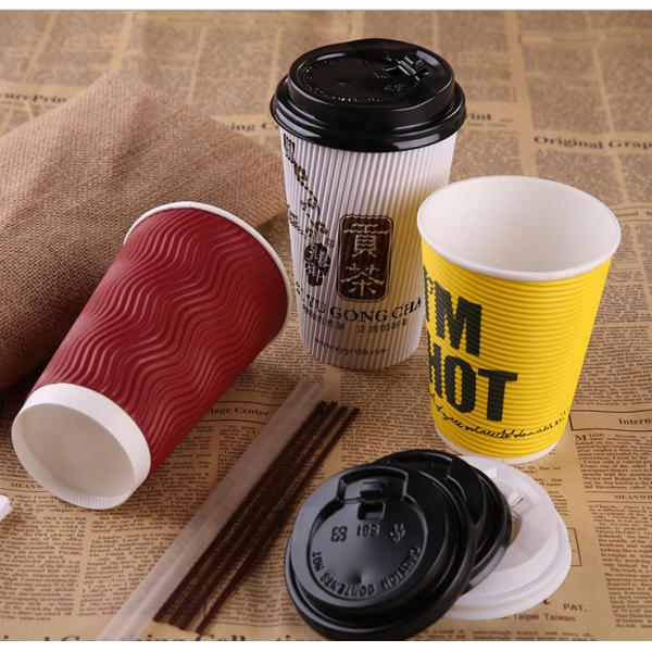 Eco Friendly Paper Drinking Cup , Custom Takeaway Coffee Cups Shape OEM