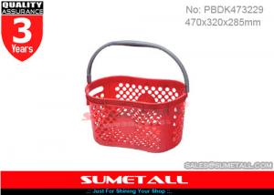 Quality Single Handle Plastic Shopping Baskets / Small Plastic Baskets With Handles wholesale