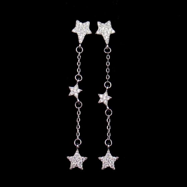 Cheap Custom Made Silver Cubic Zirconia Earrings Jewelry With Logo Printed for sale