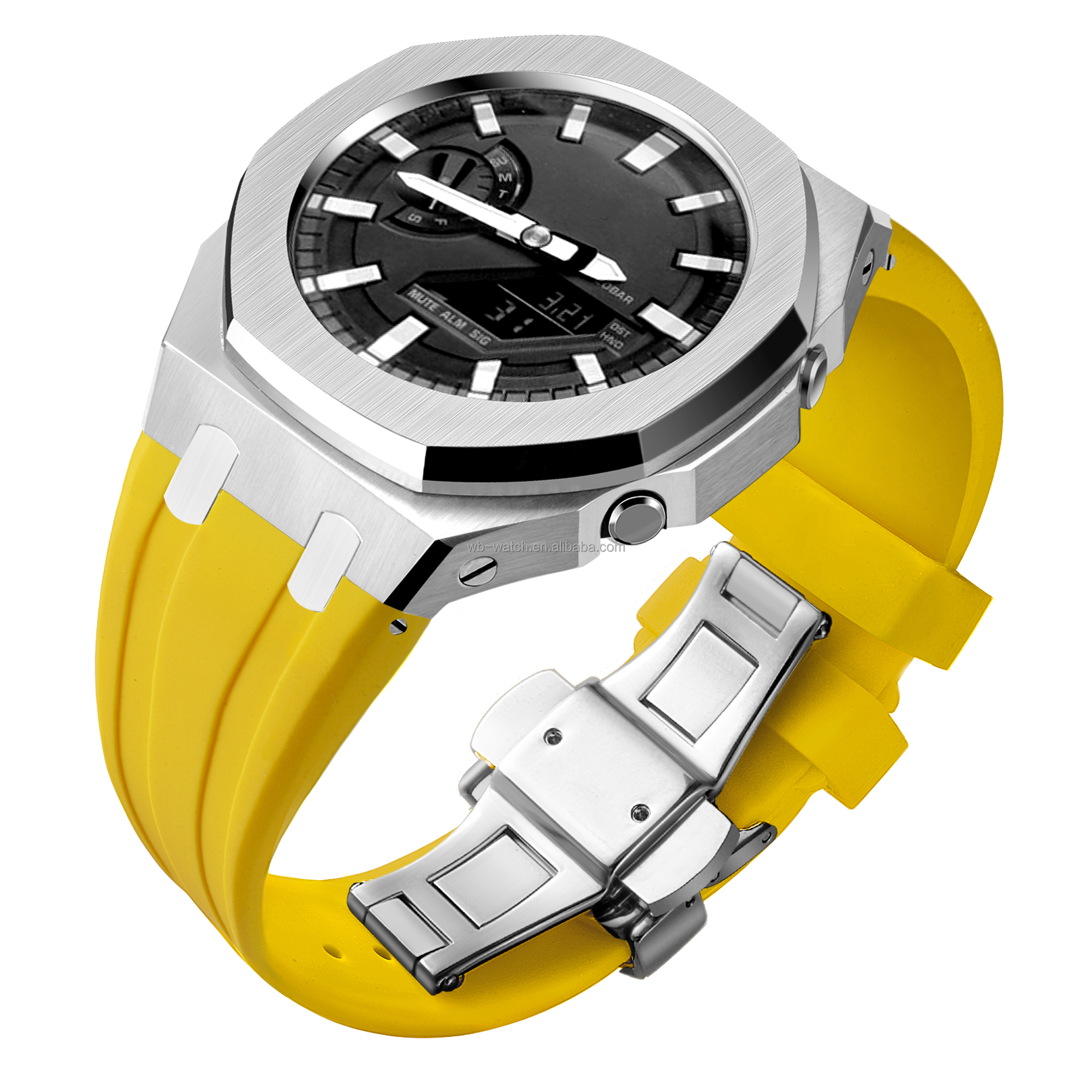 Stainless Steel Case And Silicone Resin Watch Band For Casio G Shock Ga2100 5th Update