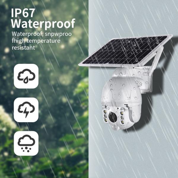 2K HD Wire Free Security Battery Camera , Rechargeable Night Vision PTZ Camera