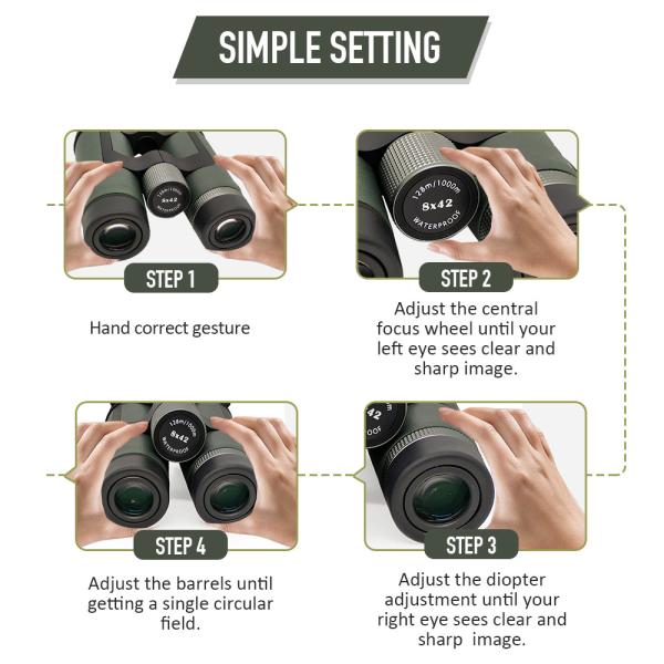ED Lens Nitrogen Filled Binoculars 8x42 For Outdoor Exploration