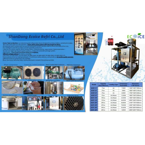 Ice Tube Machine Manufacturer 1-30tons/day Industrial Tube Ice Machine for Sale With Good Price