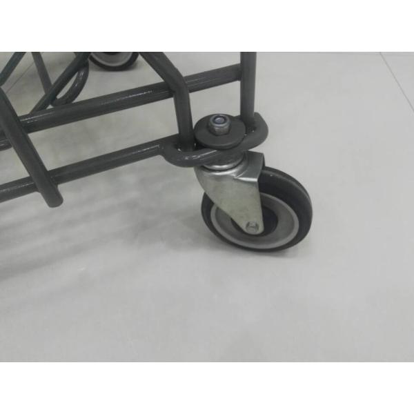 Grey Powder Coating 210L Asian Type Wire Shopping Trolley Wiht 4 Swivel 5 Inch Casters