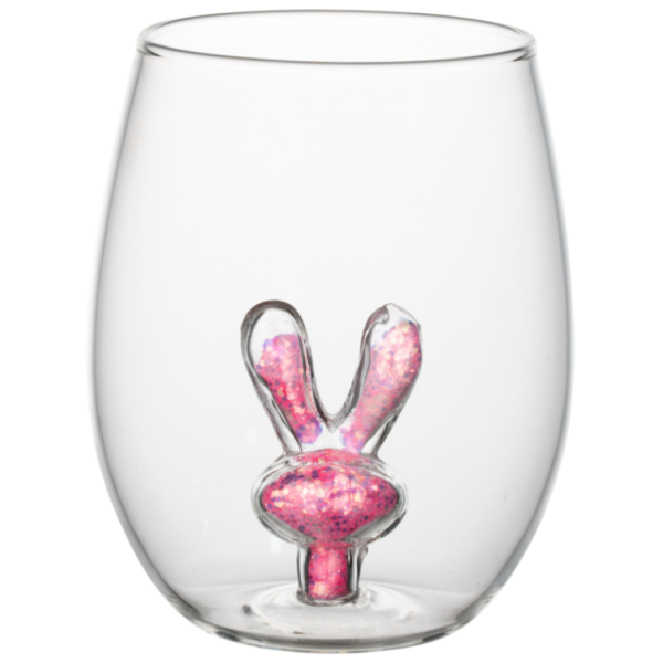 Customizable Borosilicate Glass Cup With Rabbit Sun Bowknot 3D Pattern Egg Shape Cup Milk Coffee Juice Cup For Home Office Party