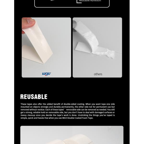 Best Double Sided Adhesive Tape Sele-adhesive Tape Reusable Free-residue Tape Roll Clear Black White Tape