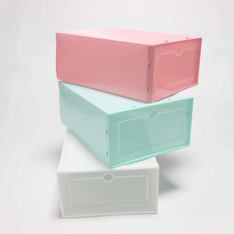 Quality Multifunctional Stackable Shoe Storage Boxes , Thickened Plastic Shoe Containers wholesale