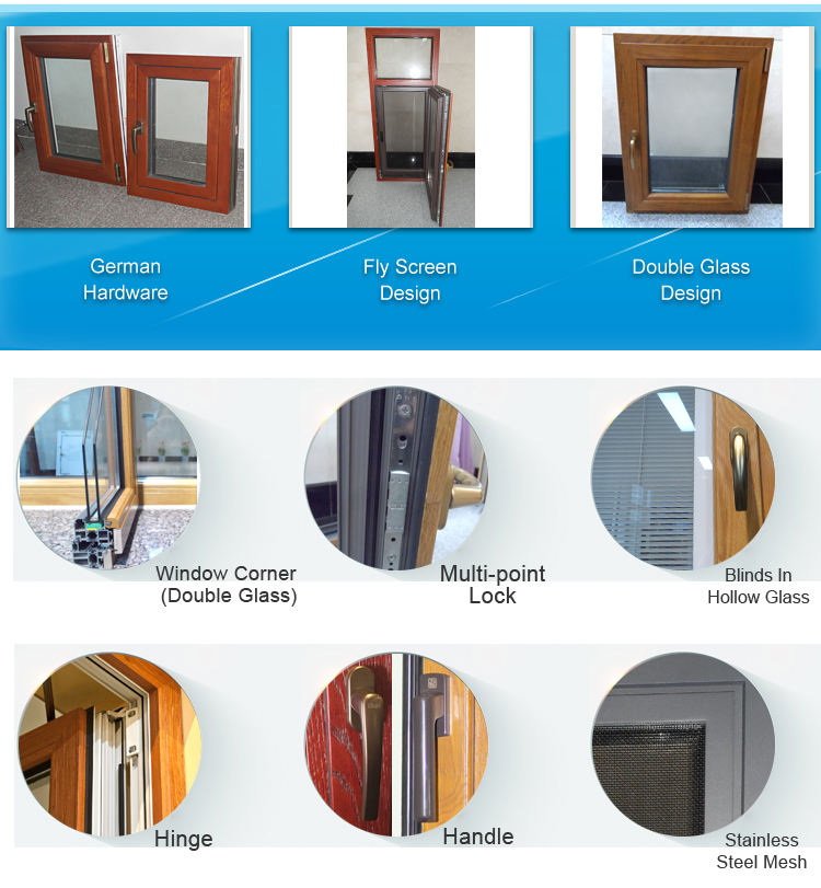 Alloy Aluminum Clad Windows Solid Window Reasonable Price Interior Wall Cladding Wooden