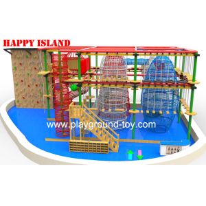 Quality Galvanized Steel Home Park Adventure Playground Ropes / Solid Wood wholesale