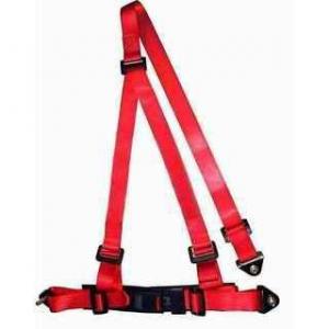 China Buckle Style Red Racing Safety Belts With Bolts / 3 Point Retractable Seat Belts on sale