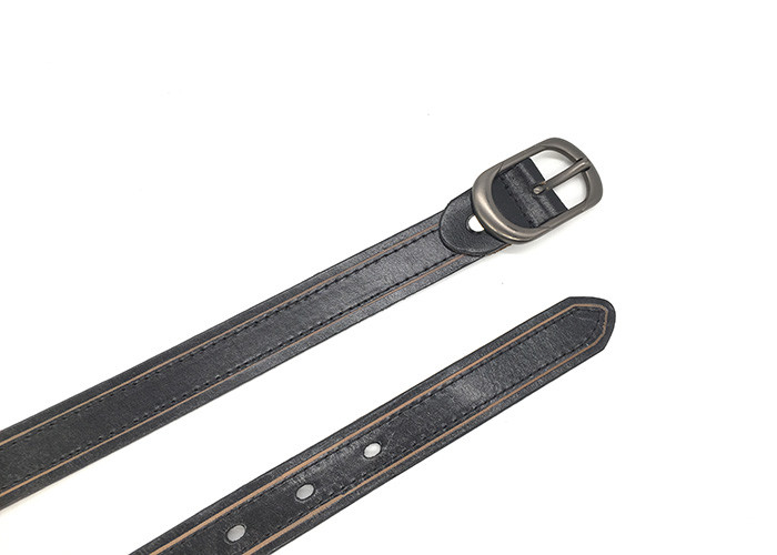 Solid Pin Buckle Female Fashion Leather Belts / Skinny Dress Belts