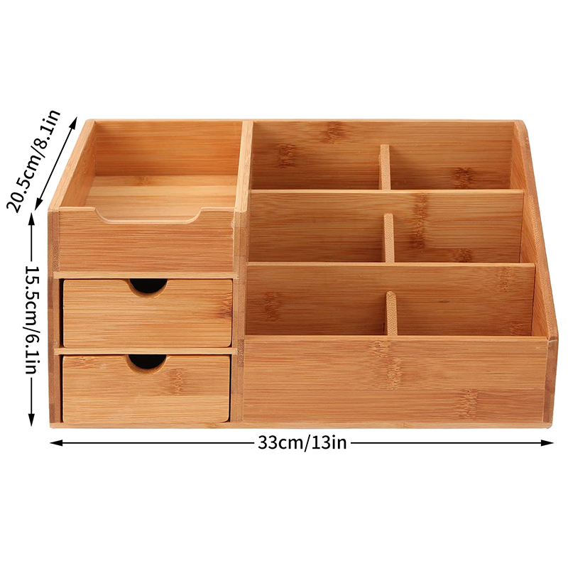 Accessories Storage Customized Logo Multi-small Space Bamboo Storage Box for Hotel